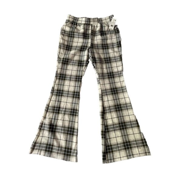 Grayson/Threads Womens Plaid Flared Pants Multicolored L 60% Cotton 40% Polyeste - Picture 1 of 8